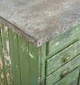 Vintage Industrial Rolling Cabinet with Galvanized Top