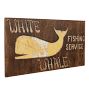Vintage Handpainted &quot;White Whale Fishing Service&quot; Sign