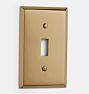Lewis Single Toggle Switchplate, Heritage Brass