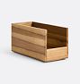 Acacia Wood Bin, Low Front - 10" x 4-1/2" x 5"