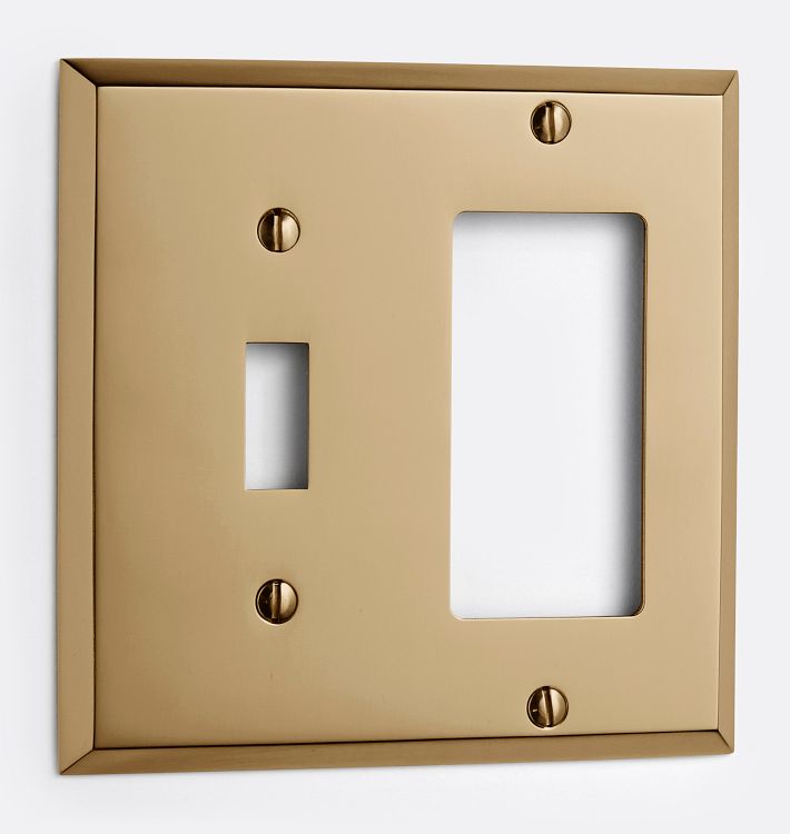 Lewis Toggle GFCI Switchplate, Heritage Brass