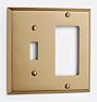 Lewis Toggle GFCI Switchplate, Heritage Brass