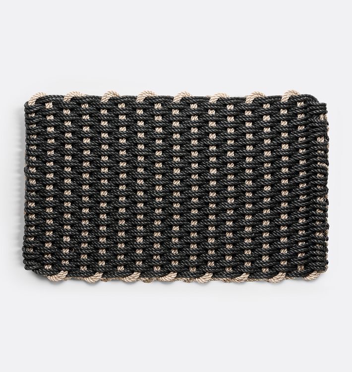 The Rope Co. Two-Tone Weft Doormat, 18" x 30" - Charcoal & Sand