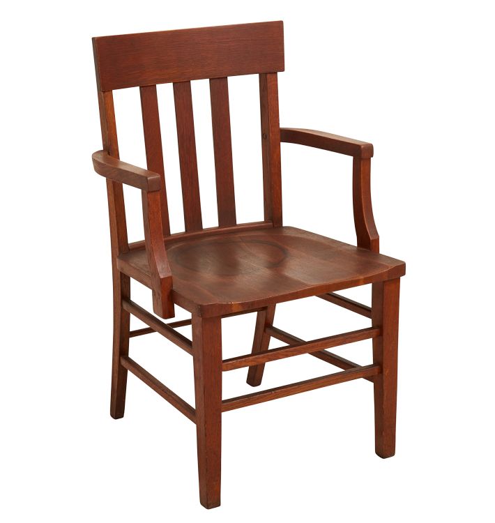 Vintage Slat Back Banker-Style Chair