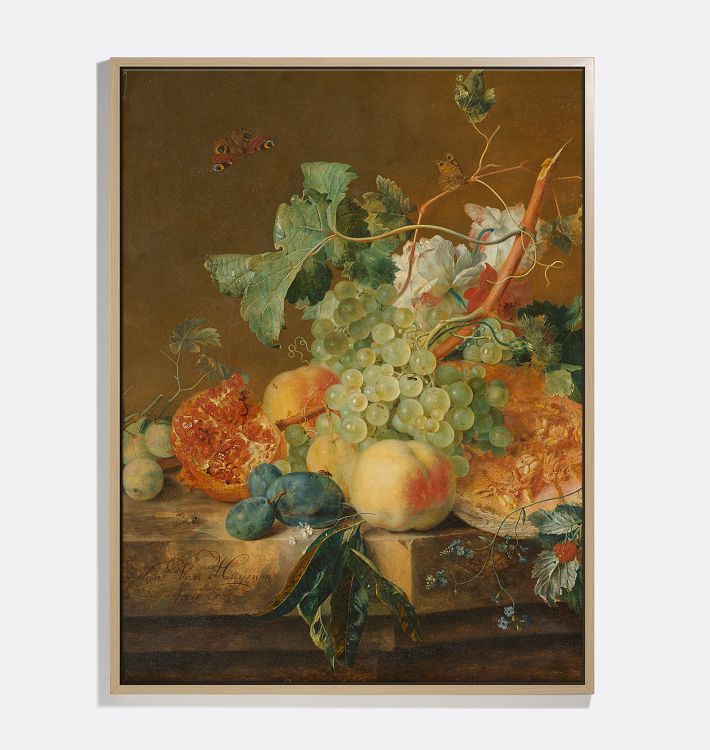 Still Life with Fruits Framed Reproduction Wall Art Print 13"x17" by Jan van Huysum