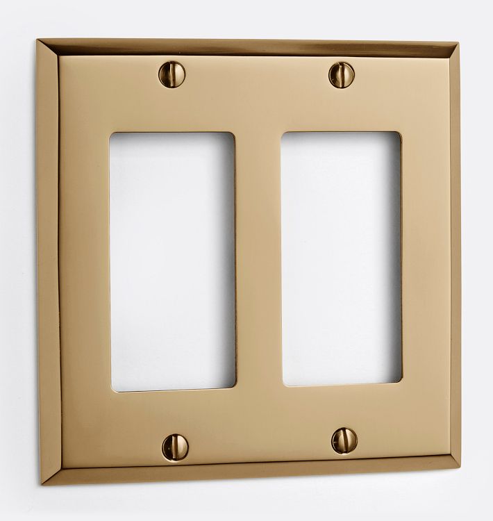 Lewis Double GFCI Switchplate, Heritage Brass