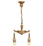 Vintage Egyptian Revival Two-Light Pendant