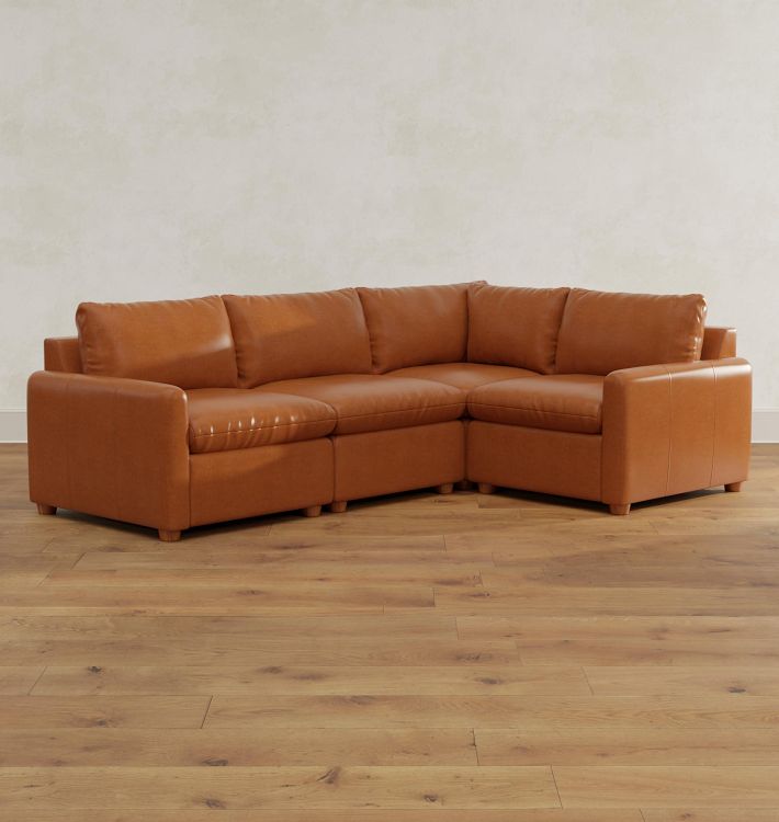 Roswell Leather 4-Piece Sectional Sofa