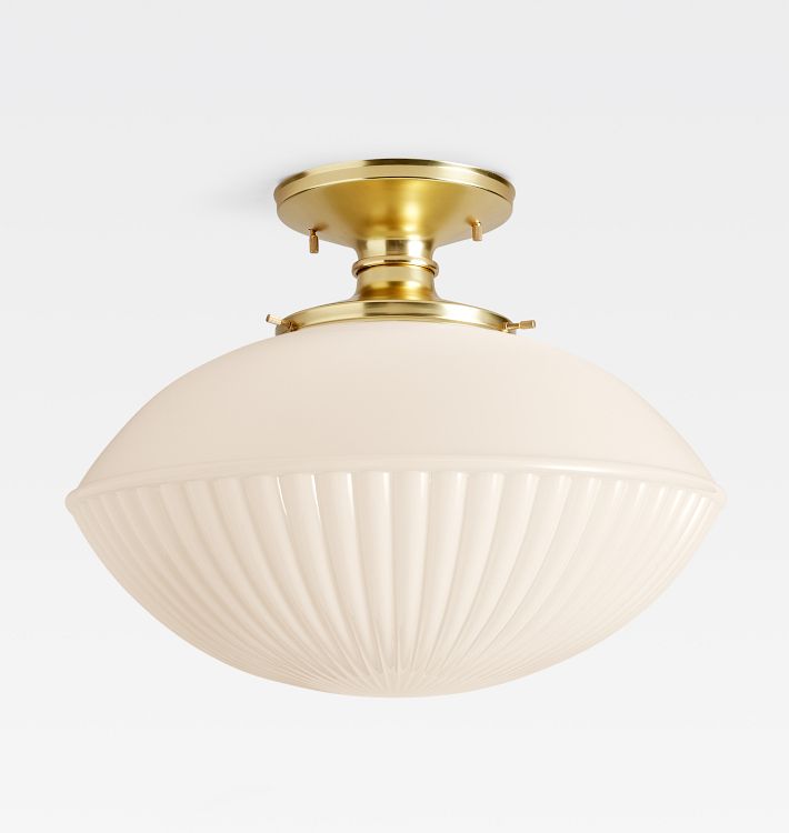 Eastmoreland 6" Fitter Semi-Flush Mount, Aged Brass