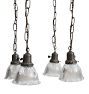 Vintage Classical Revival Cluster Chandelier with Prismatic Shades