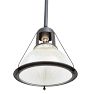 Vintage Industrial Holophane Pendant in Aluminum Frame