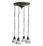 Vintage Classical Revival Cluster Chandelier with Prismatic Shades