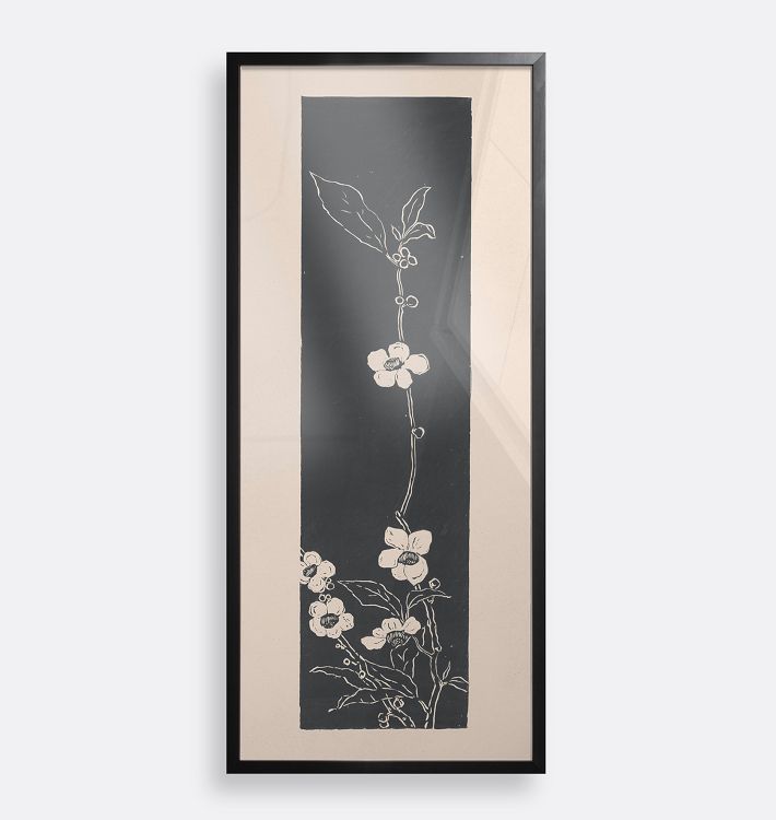 Tea Blossom Framed Reproduction Wall Art Print 12"x26" by Johannes Frederik Engelbert ten Klooster