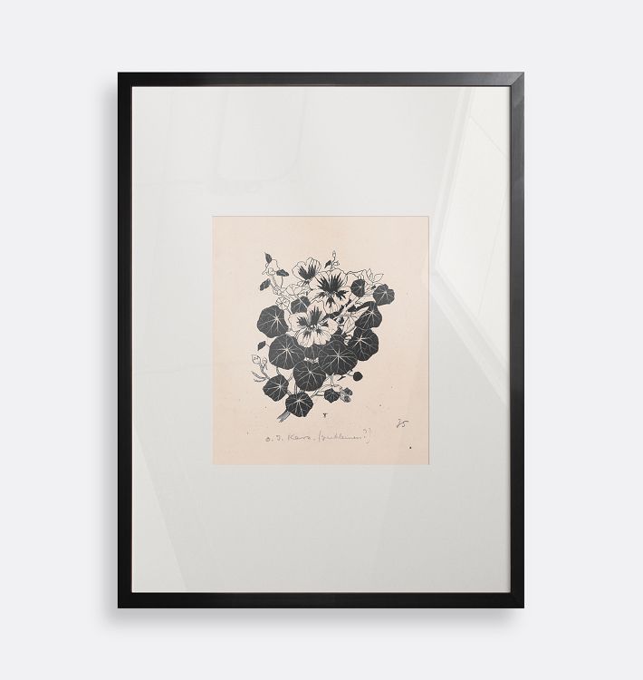 Drawing of Nasturtiums Framed Reproduction Wall Art Print 12"x16" by Henri Verstijnen