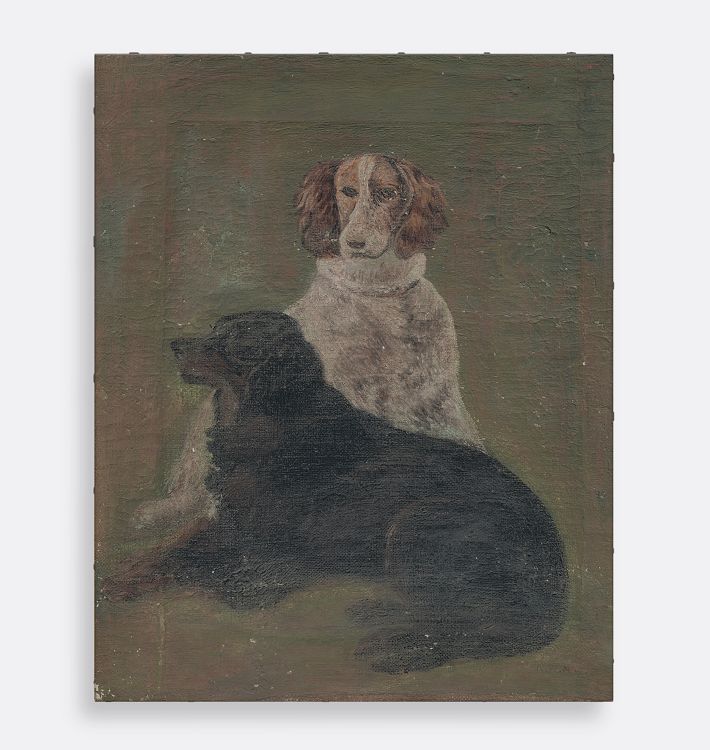 Two Dogs Framed Reproduction Wall Art Print 16"x20" by Unknown Artist