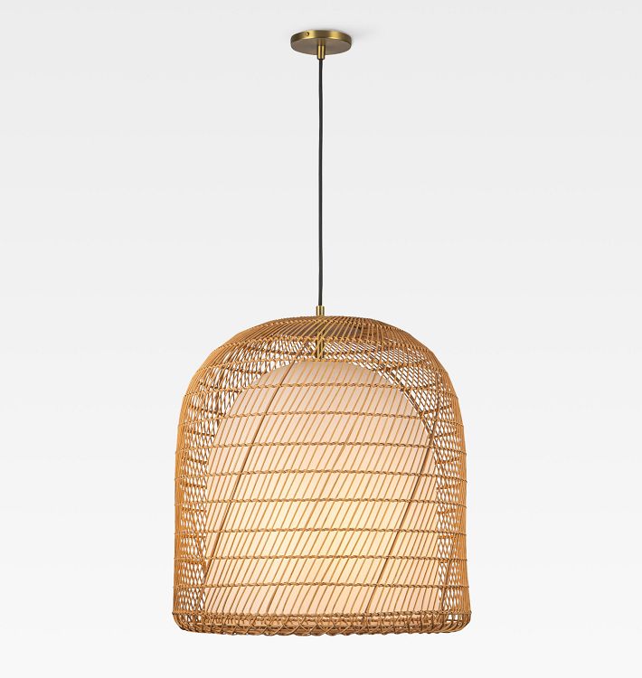 Bondi 20" Cylinder Pendant, Brushed Gold