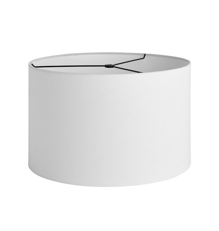 Open Box: Buffet Drum Shade, Medium - 16" Diam. - White Fabric