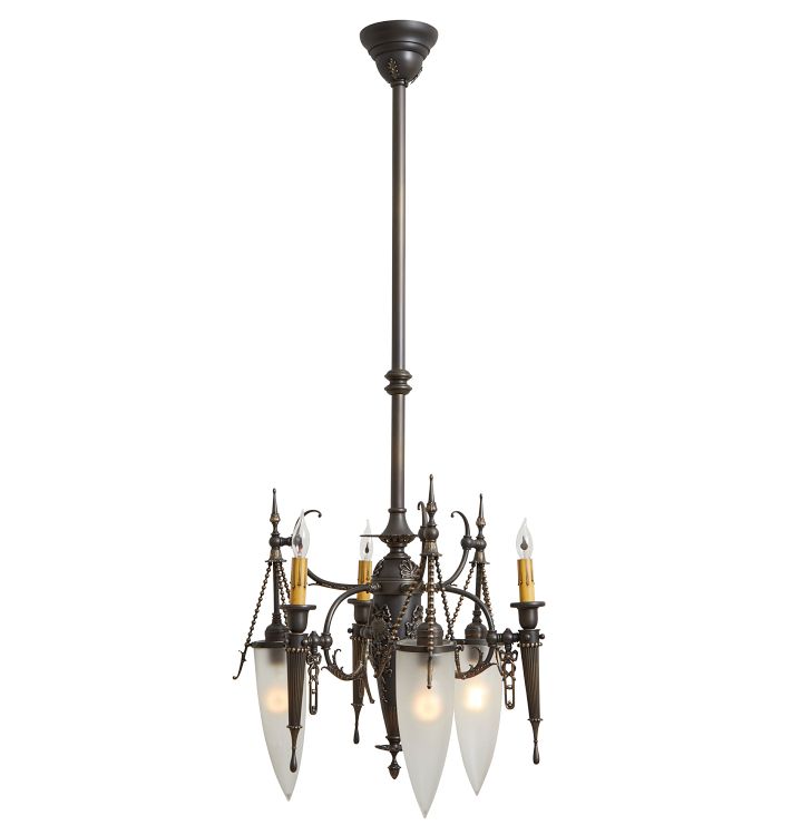 Extraordinary Vintage 6-Light Gothic Revival Chandelier