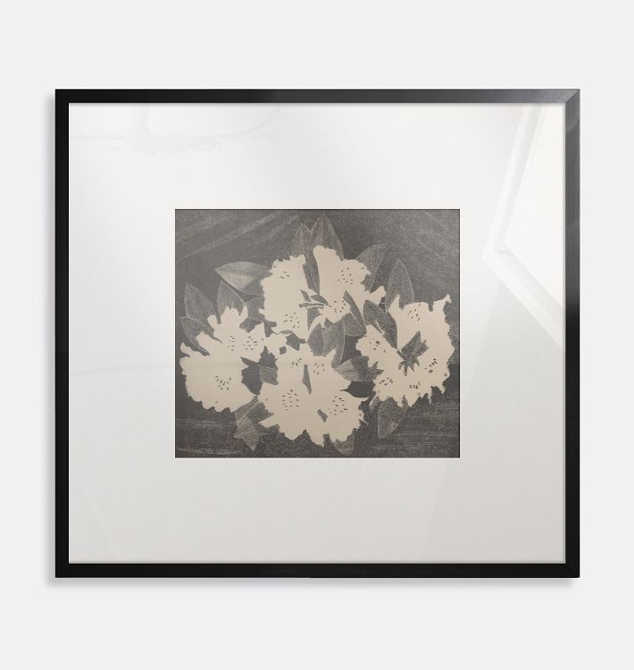 Rhododendron Framed Reproduction Wall Art Print, 26" x 28" - Natural Wood Frame with Acrylic Glaze