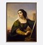Italy by Daniel Huntington Framed Reproduction Wall Art Print, 32" x 42" - Walnut Finished Wood Cap Frame