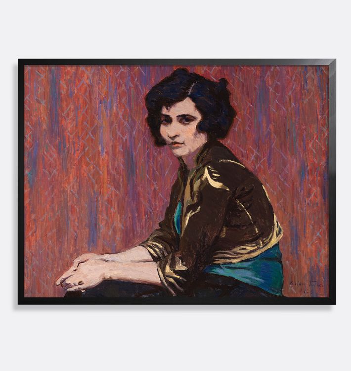 Bagdad Wall Art Framed Reproduction Wall Art Print, 42" x 32" - Black Finished Wood Cap Frame