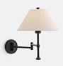 Howell Swing-Arm Sconce, Oil-Rubbed Bronze - Linen Shade