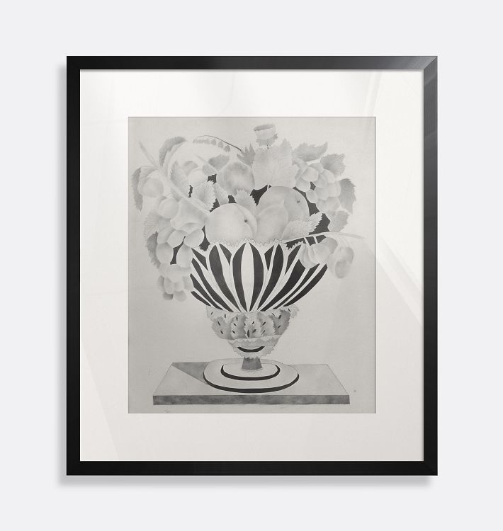 Still Life Theorem In Grisaille Framed Reproduction Wall Art Print, 14" x 16" - Black Finished Wood Frame with Acrylic Glaze