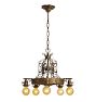 Vintage Classical Revival 5-Light Bare-Bulb Chandelier