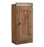 Vintage Rustic Wall Hung Cabinet in wood with worn Green Paint