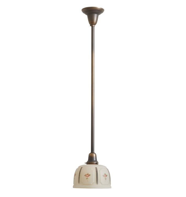Pendant with Vintage Embossed Painted Shade