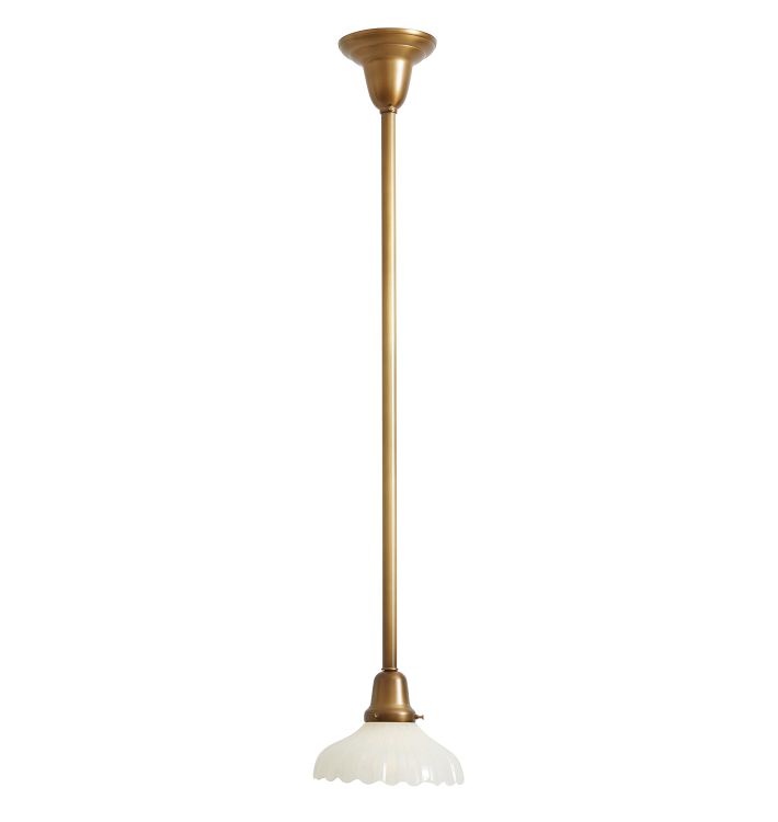 Pendant with Vintage Ridged Milk Glass Down Shade