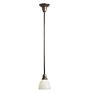 Pendant with Vintage Curved Opaque Glass Down Shade