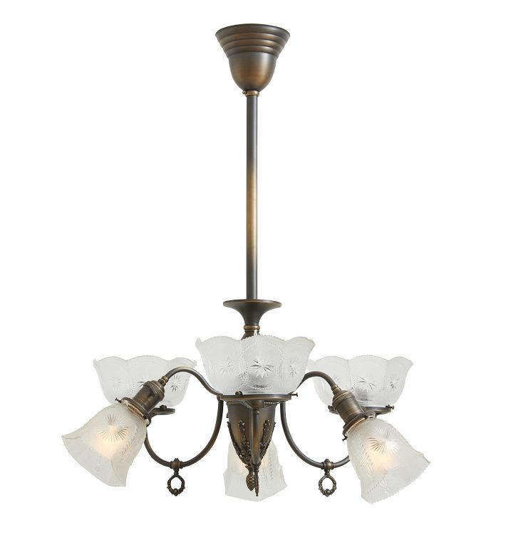 Vintage Victorian 6-Light Chandelier