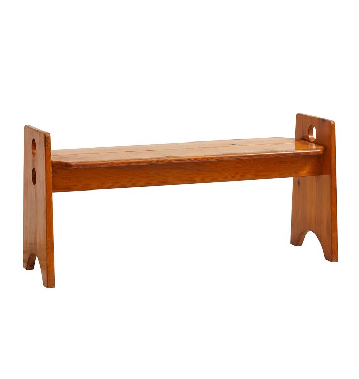 Vintage Swedish Midcentury Pine Wood Bench by Gilbert Marklund