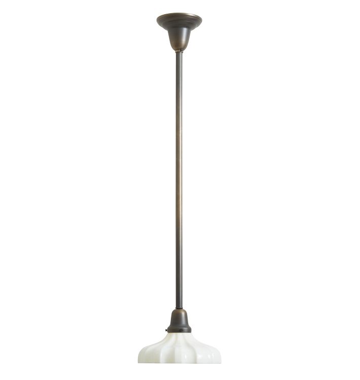 Pendant with Vintage Opaque Glass Down Shade