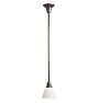 Pendant with Vintage Ridged Opaque Glass Shade