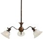 Antique 3-Arm Victorian Chandelier with Copper-Flashed Finish