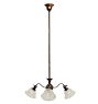 Antique 3-Arm Victorian Chandelier with Copper-Flashed Finish