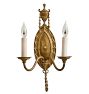 Pair of Vintage Classical Revival Double Candle Sconces