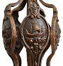 Vintage Romance Revival Bare Bulb Chandelier with Viking Ship Motif