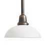 Pendant with Vintage Curved Opaque Glass Shade