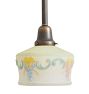 Pendant with Vintage Textured Ornate Painted Shade