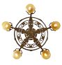 Vintage Classical Revival 5-Light Bare-Bulb Chandelier