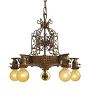 Vintage Classical Revival 5-Light Bare-Bulb Chandelier