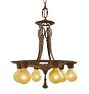 Vintage Classical Revival 6-Light Bare-Bulb Chandelier