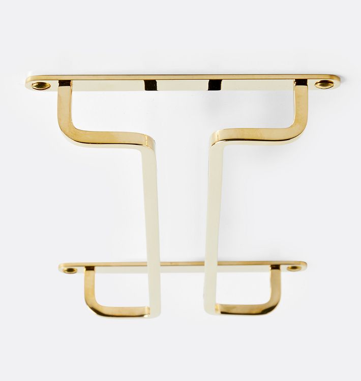 OPEN BOX: Under-Shelf Wine Glass Accessory - 11" - Unlacquered Brass