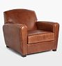 OPEN BOX: Doyle Leather Club Chair, Distressed Pure Leather Saddle