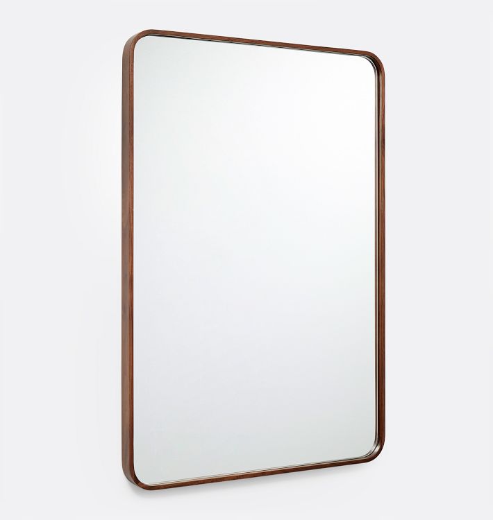 OPEN BOX: Bentwood Rounded Rectangle Mirror, 24" x 36" - Walnut