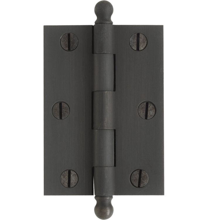 2-1/2" Ball-Tip Cabinet Hinges, Set of 2 - Oil-Rubbed Bronze
