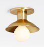 Crawford 7" Flush Mount, Aged Brass - Metal Shade